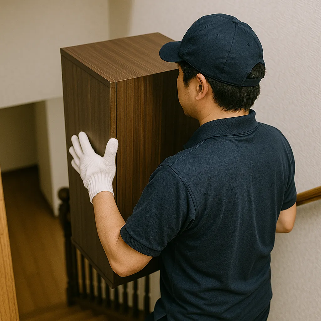 家具の運搬をしている業者の画像