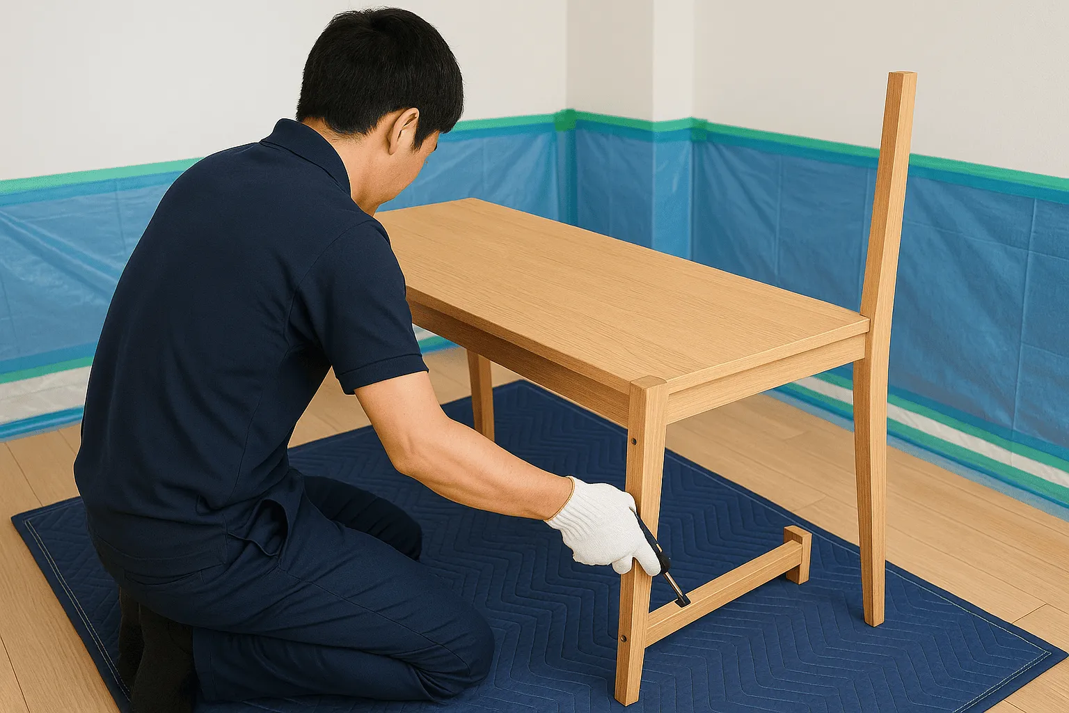 家具の解体をする業者の画像