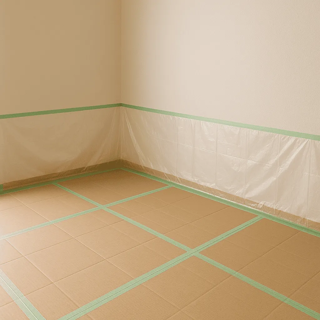 養生された部屋の画像