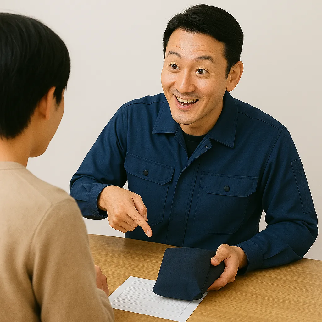 料金体系について説明する業者の画像