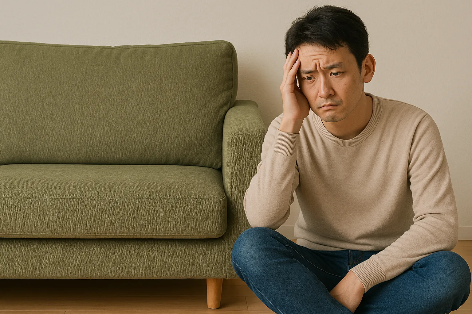 ソファーが捨てられず困ってる人の画像