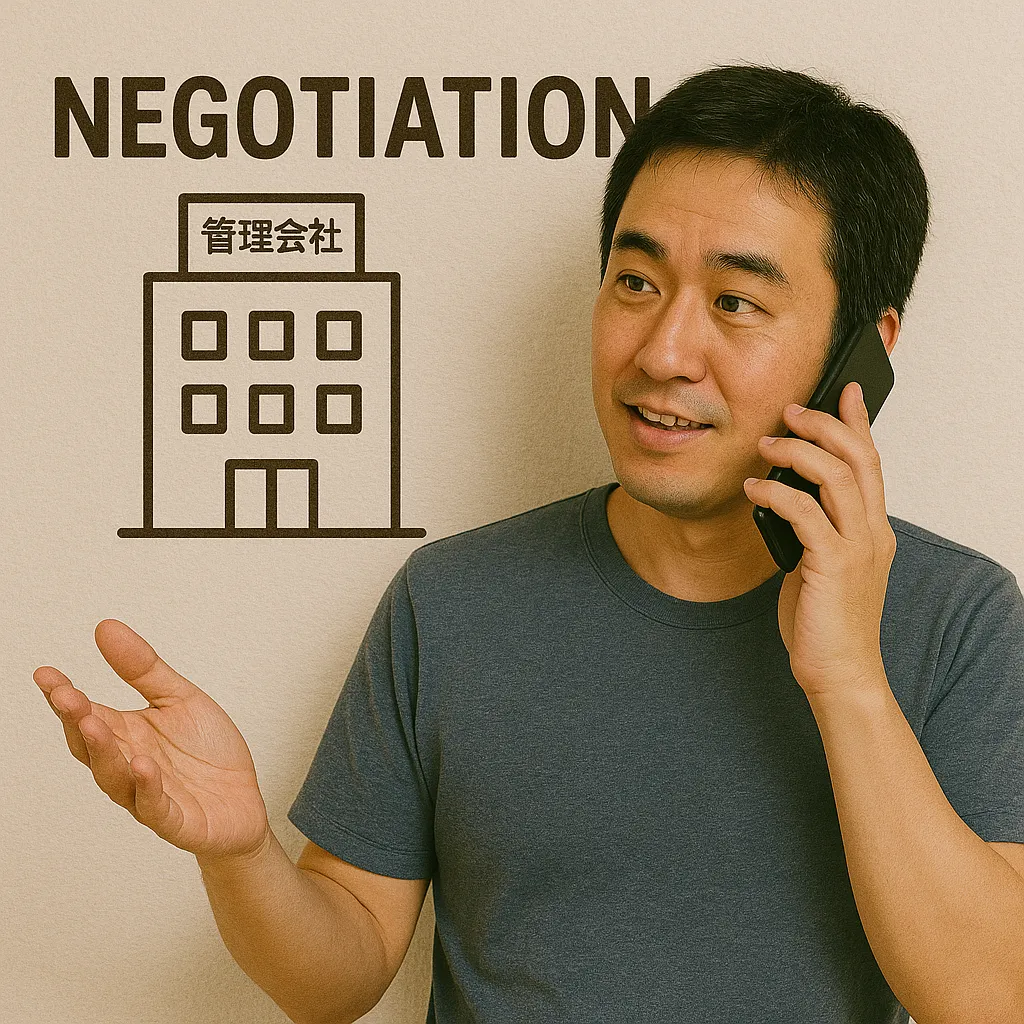 管理会社と交渉してる画像